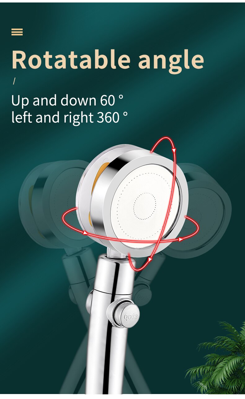 Propeller shower head rainfall High pressures