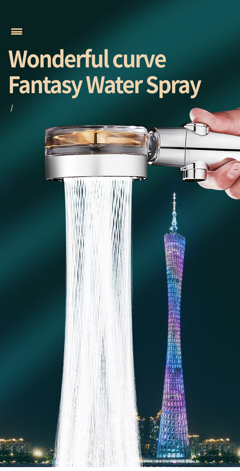 Propeller shower head rainfall High pressures