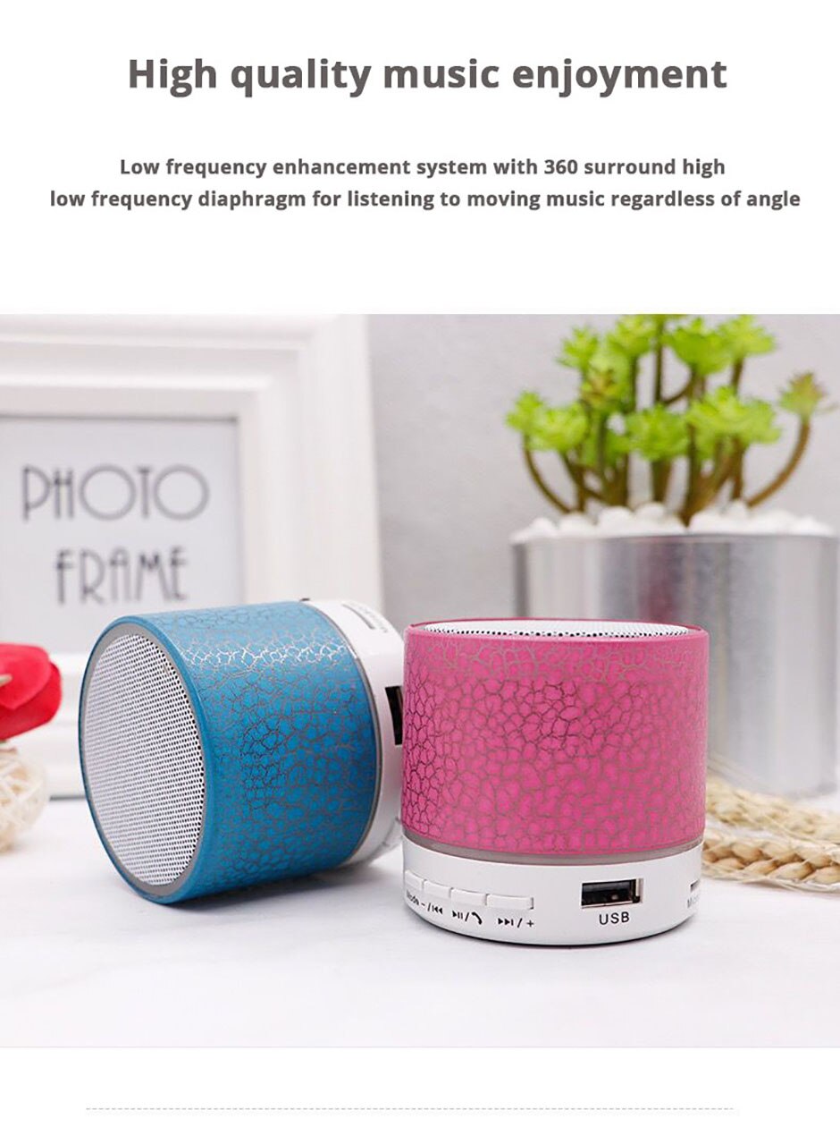 Mini Portable Car Audio A9 Dazzling
Crack LED Wireless Bluetooth 4.1