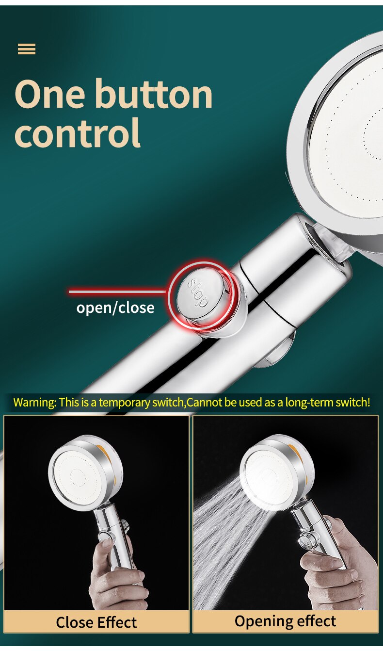 Propeller shower head rainfall High pressures