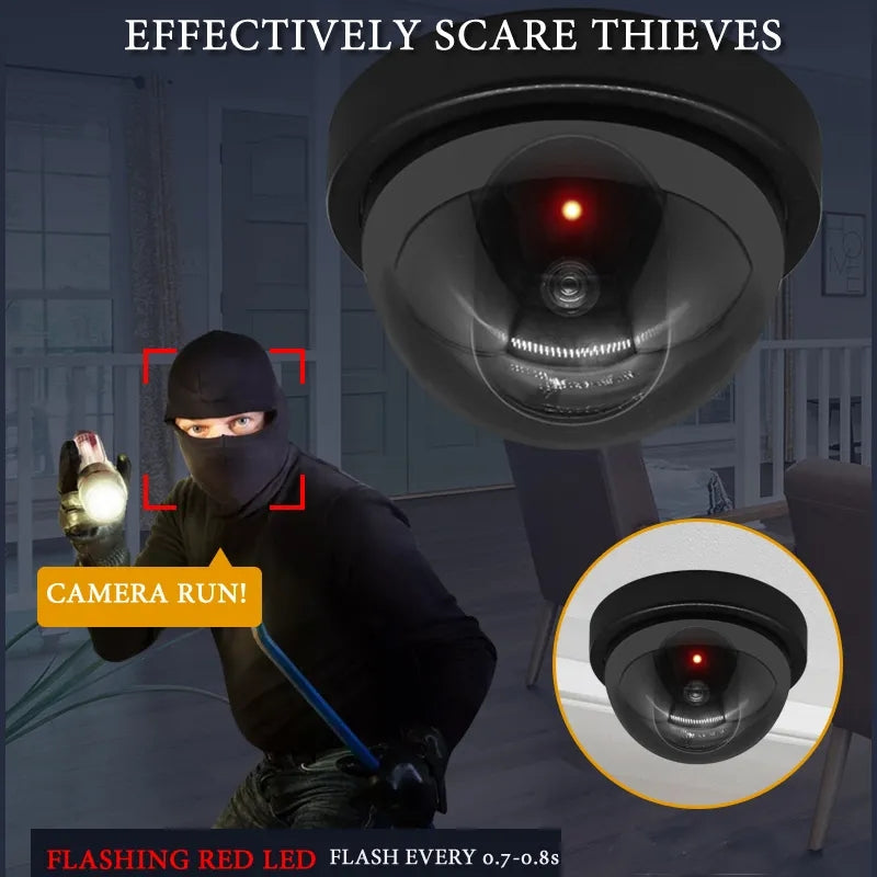 Creative Black Plastic Dome CCTV Dummy
Camera Flashing Led Fake Camera Power