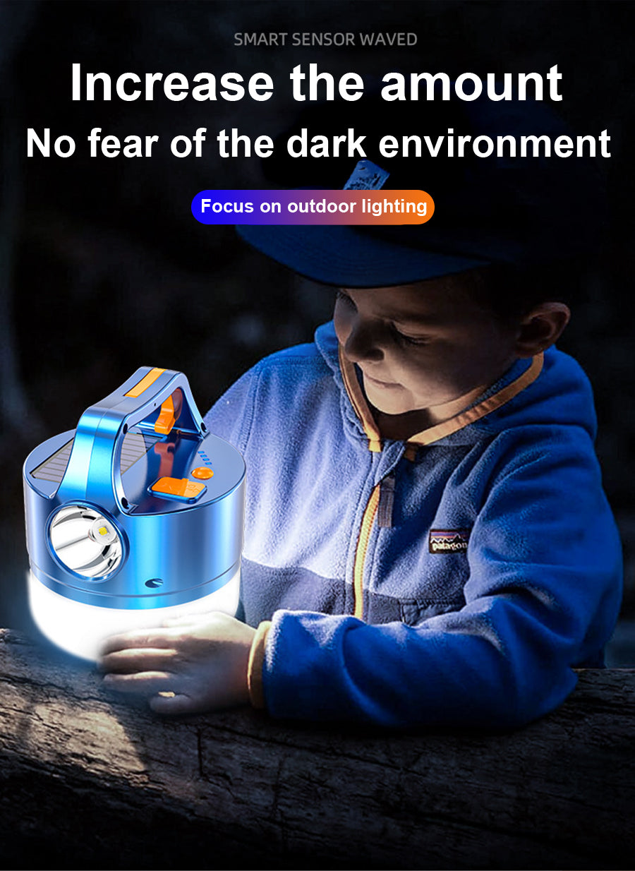 900 Watts Portable Solar Power Camping
Light USB Rechargeable Flashlight Tent
Lamp Camp Lanterns Emergency Lights for
Outdoor