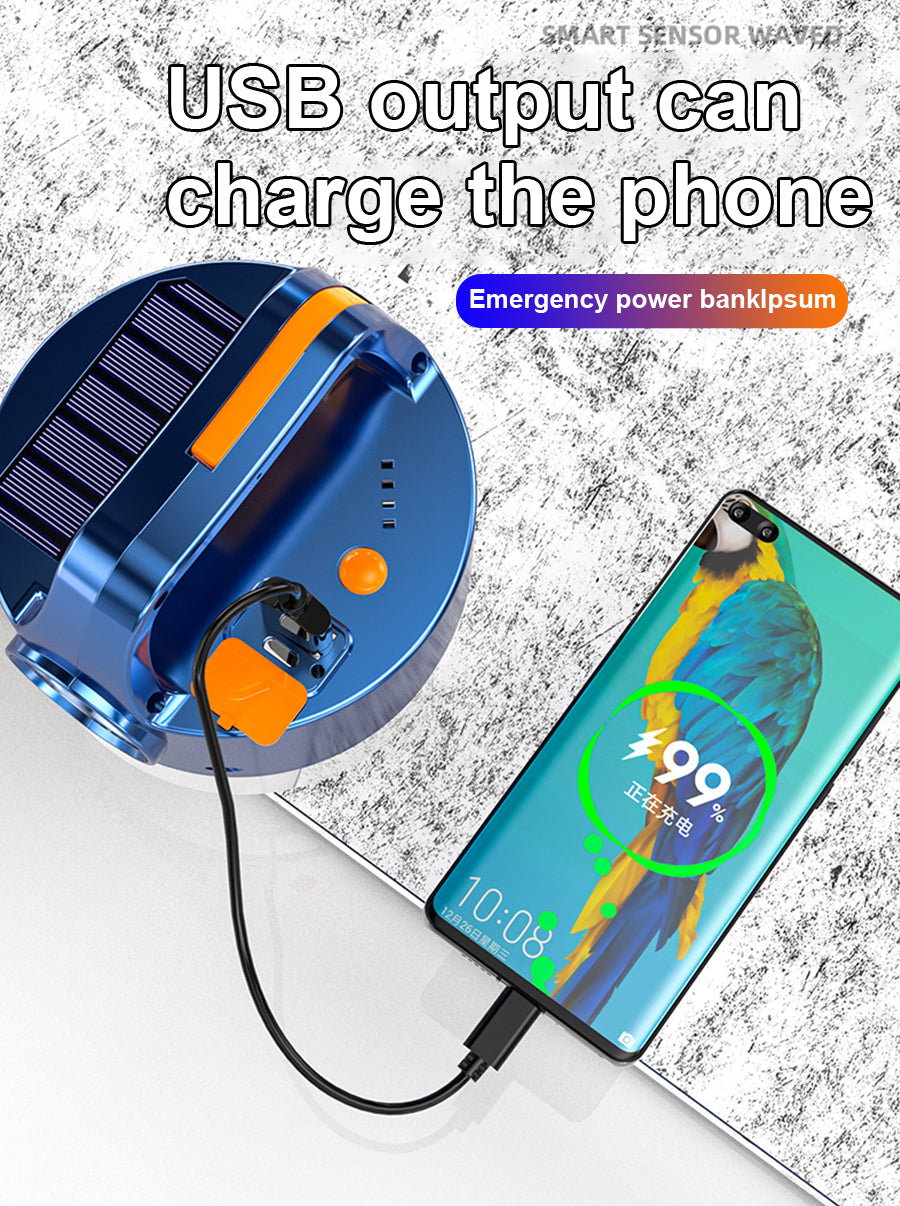 900 Watts Portable Solar Power Camping
Light USB Rechargeable Flashlight Tent
Lamp Camp Lanterns Emergency Lights for
Outdoor